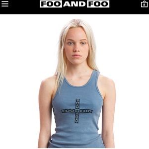 NWT Foo and foo indigo cross tank size small